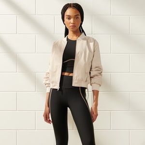 Abercrombie & Fitch YPB Bomber Satin Crop Jacket